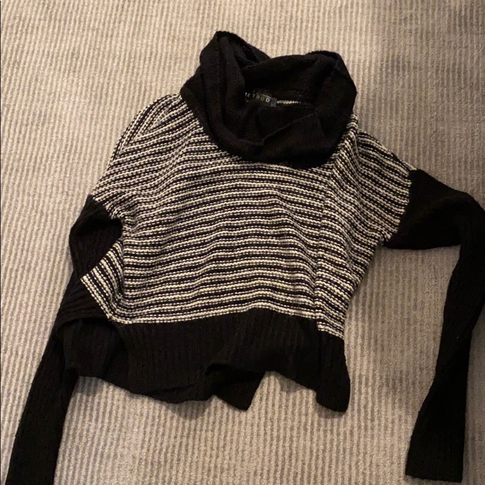 Black and white turtle neck